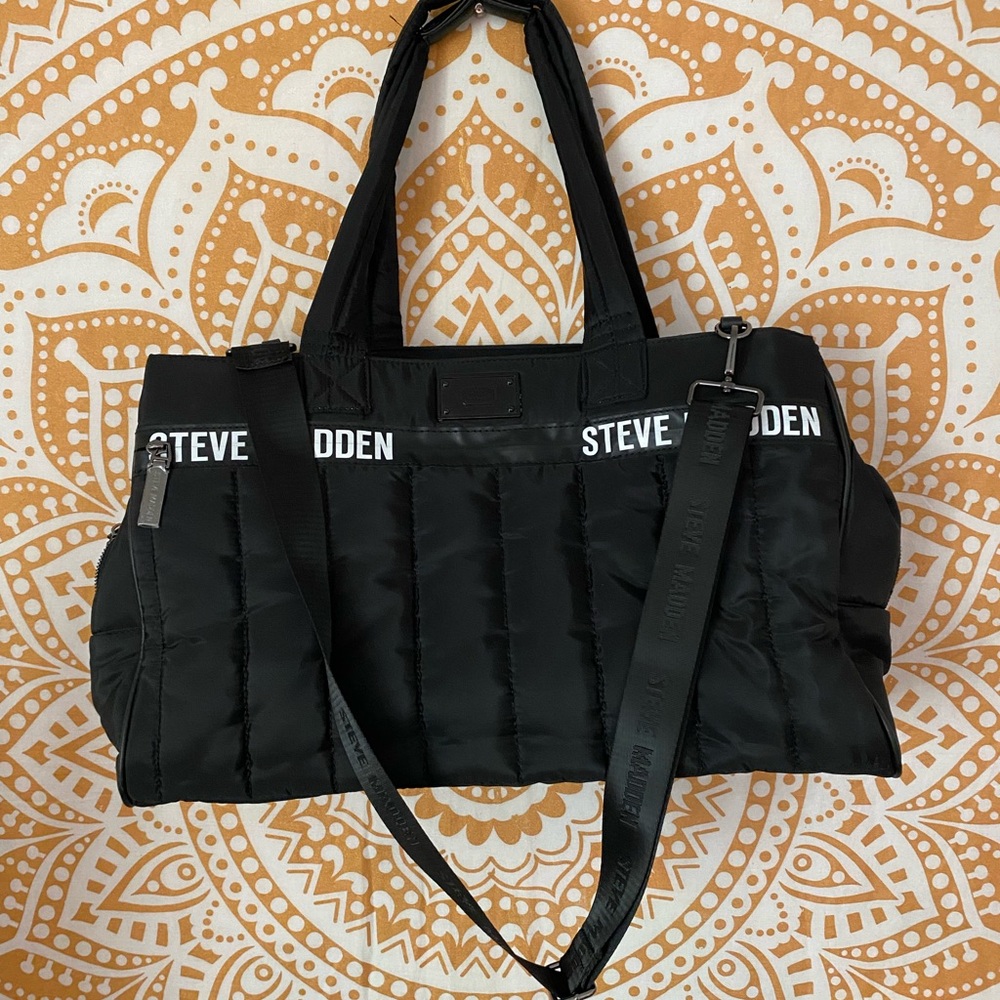 Steve Madden Black Weekender Bag